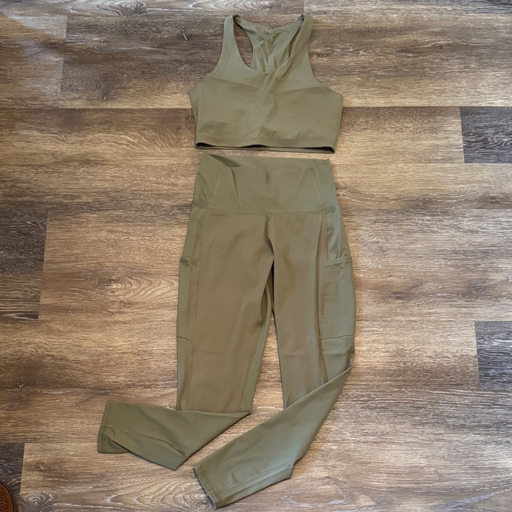 Double Zero Olive Green Women's Activewear Set
